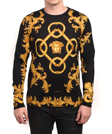 versace chenille medusa sweater|Versace men's cardigans.